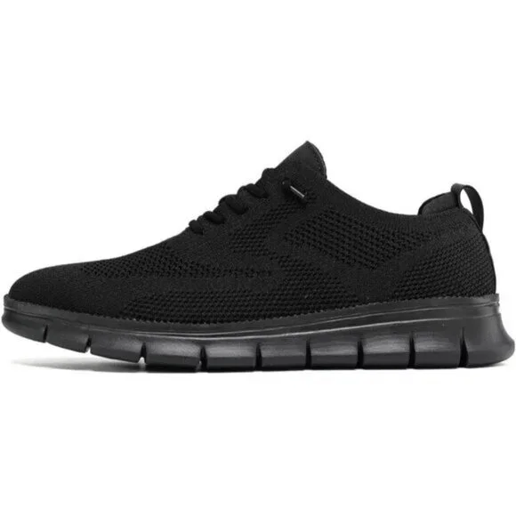 ⚡Men's 2 Black Mesh Casual Walking Business Oxfords Work Lightweight Sneakers - Picture 3 of 7